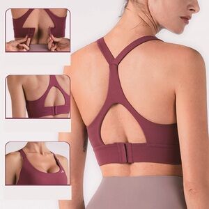 Red Racerback Sports Bra with Keyhole Cutout